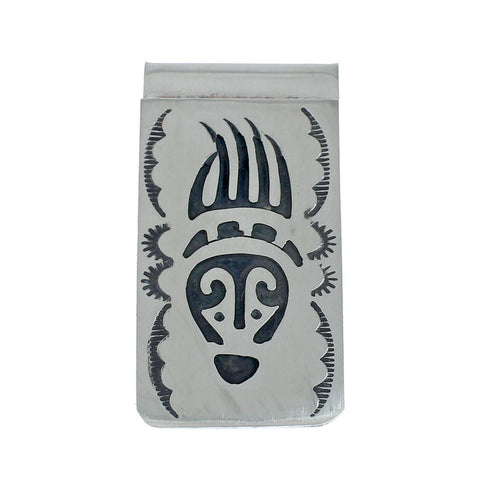 Genuine Sterling Silver Native American Bear Paw Money Clip SN20360